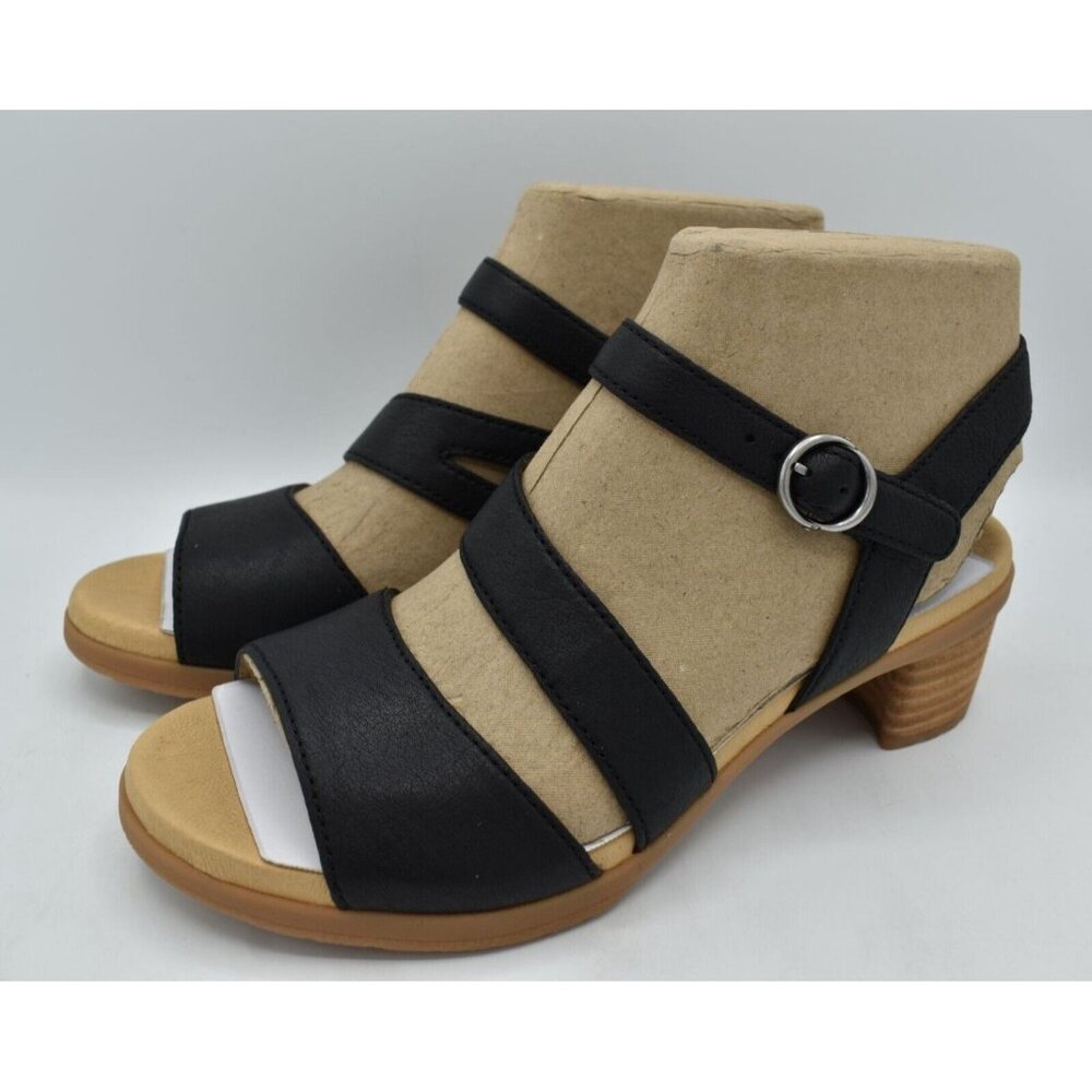 Dansko Womens‎ EU 41 US 10.5-11 Tansy Nappa Black Leather Strappy Sandals Shoes